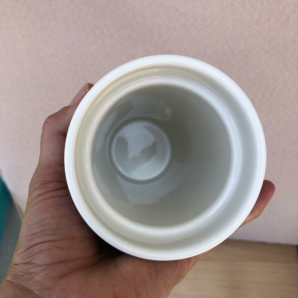 Starbucks 2016 Ceramic Stripes Sunset Palms Florida Travel Cup With Lid 12 Oz. - Picture 8 of 11
